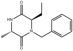 2,5-Piperazinedione, 6-ethyl-3-methyl-1-(phenylmethyl)-, (3S,6R)- Structure